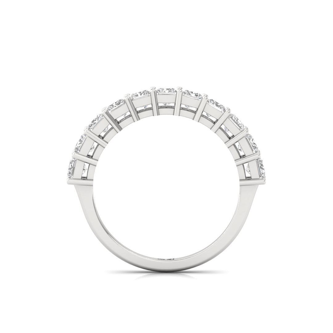 Princess Cut Diamond Half Eternity Band | Lab Grown Diamonds | Silver | 10K | 14K | 18K - View 3