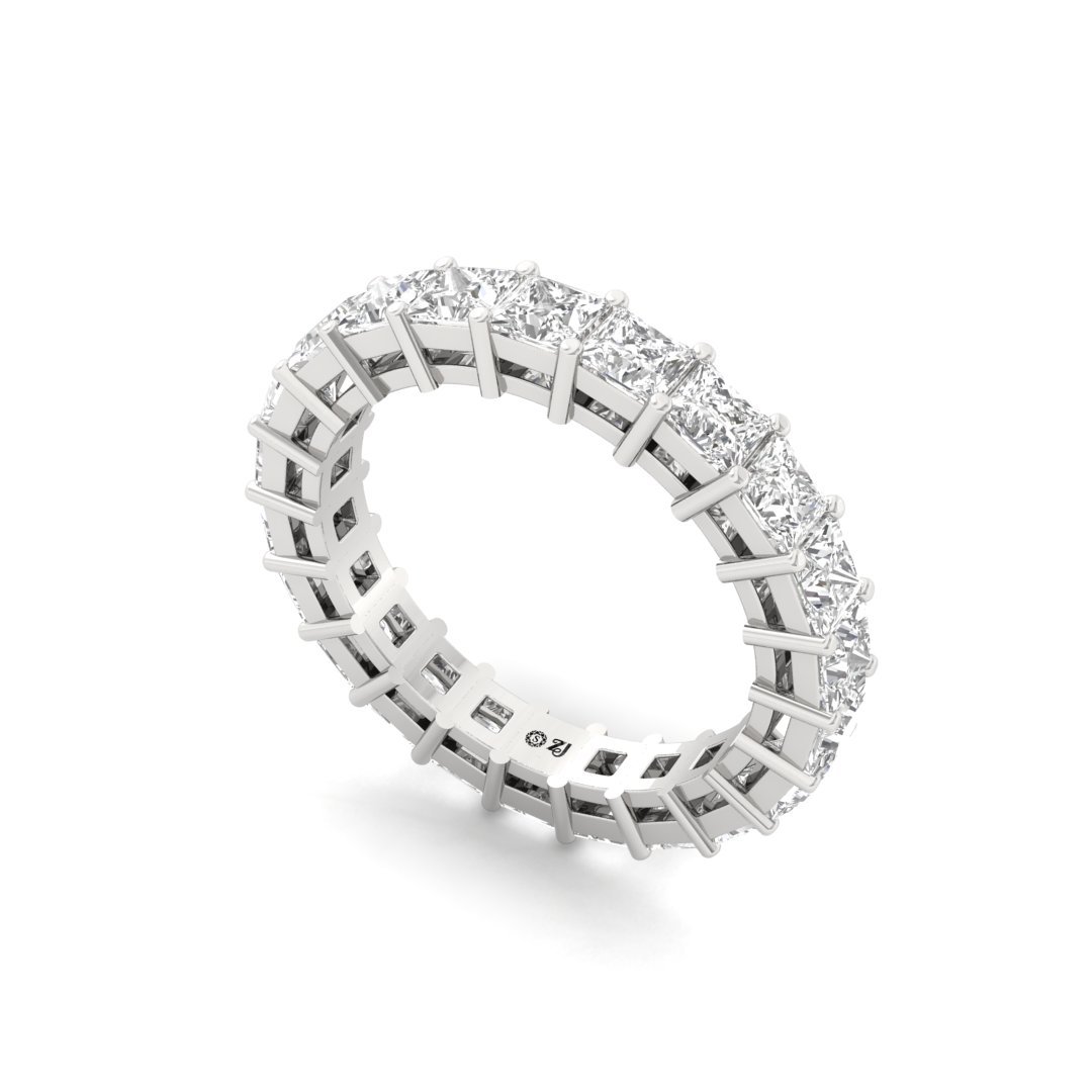 Princess Cut Diamond Full Eternity Band | Lab Grown Diamonds | Silver | 10K | 14K | 18K - View 2