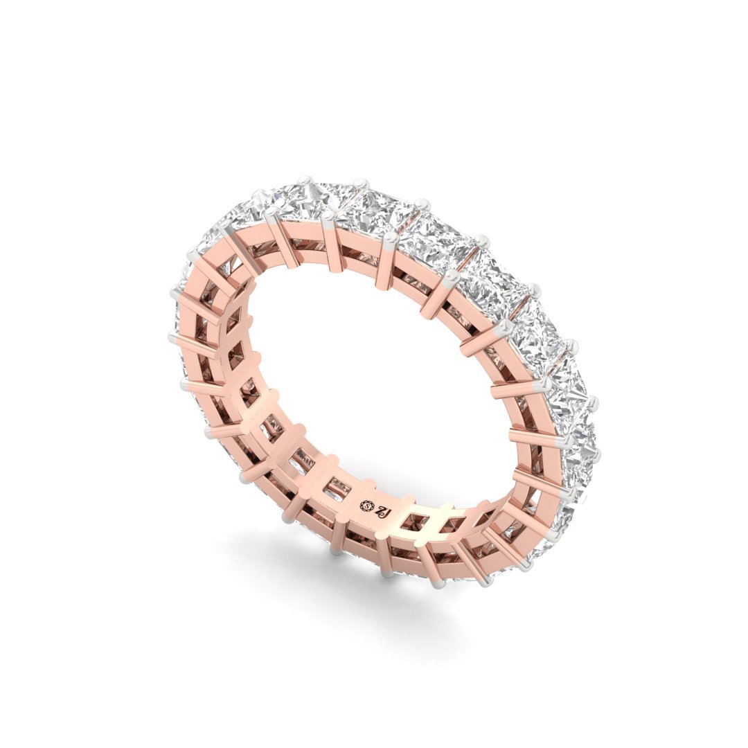 Princess Cut Diamond Full Eternity Band | Lab Grown Diamonds | Silver | 10K | 14K | 18K - View 2