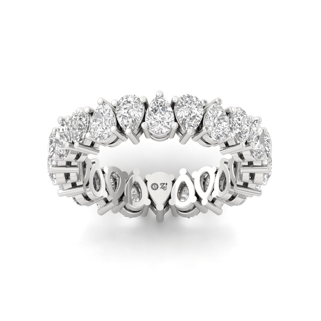 Pear Cut Full Eternity Band | Lab Grown Diamonds | Silver | 10K | 14K | 18K - Main View
