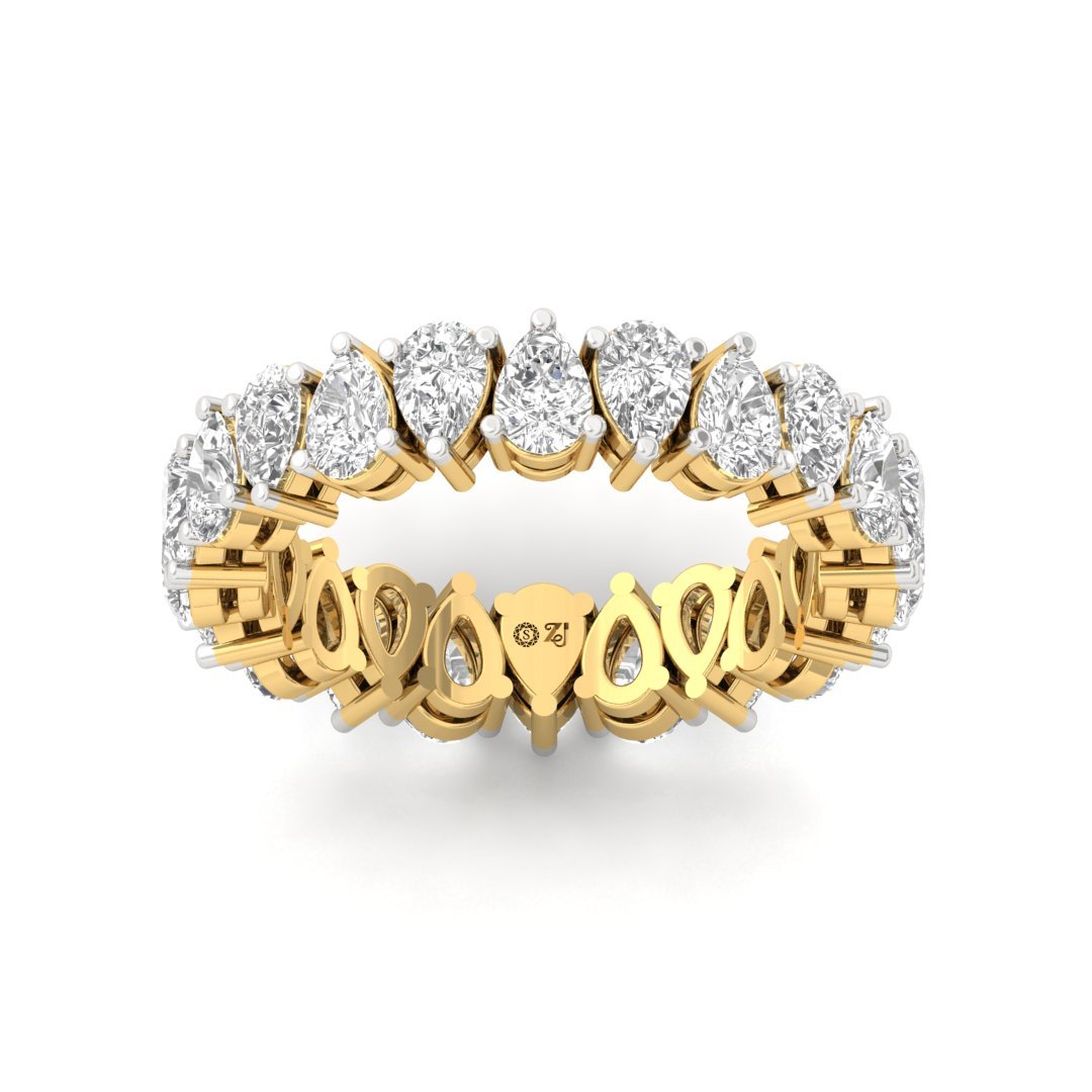 Pear Cut Full Eternity Band | Lab Grown Diamonds | Silver | 10K | 14K | 18K - Gold Main View