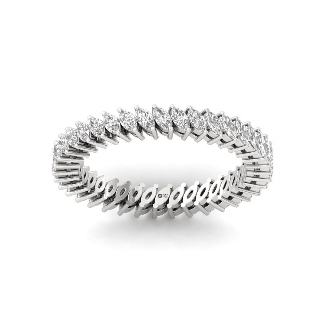 Marquise Cut Full Eternity Band | Lab Grown Diamonds | Silver | 10K | 14K | 18K - Main View