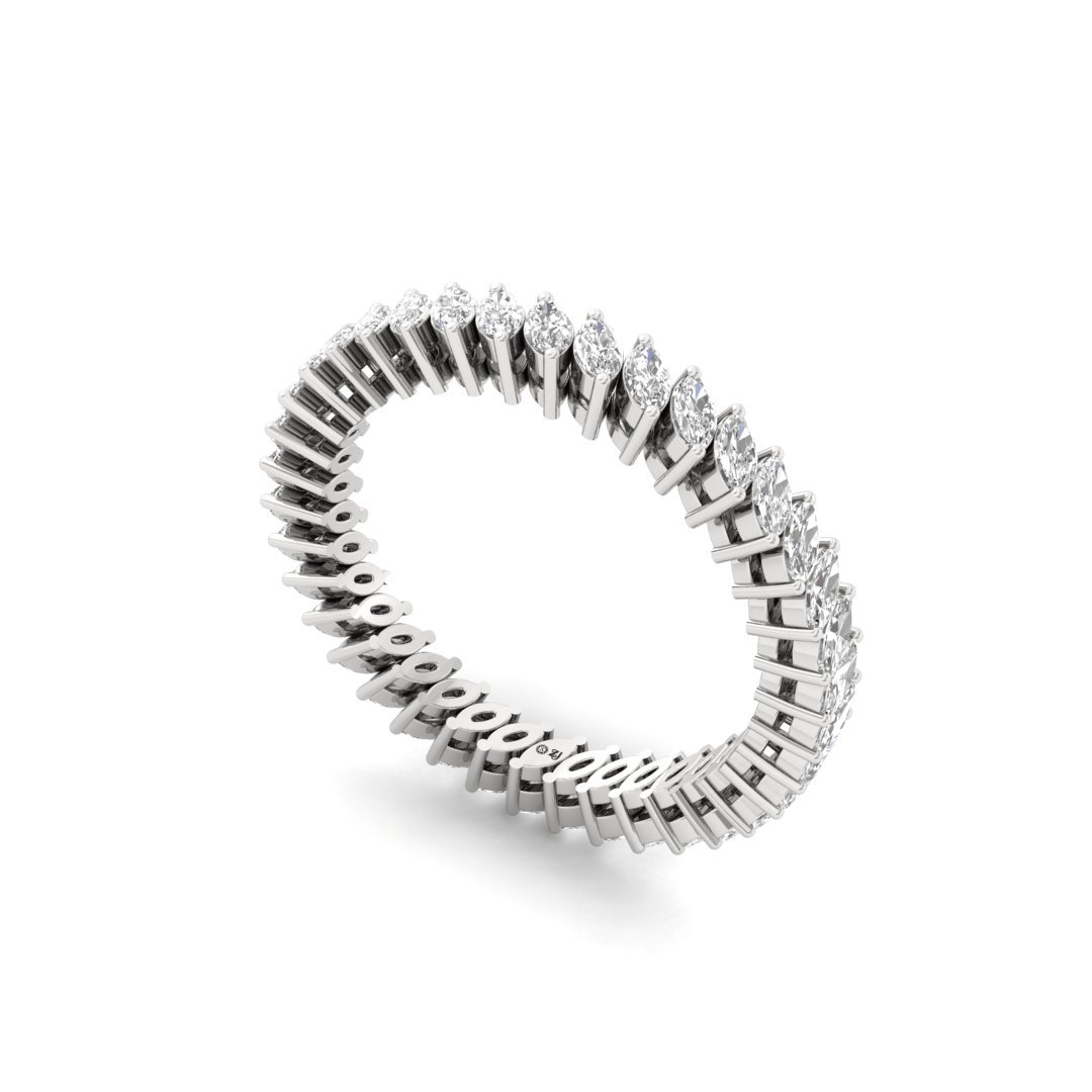 Marquise Cut Full Eternity Band | Lab Grown Diamonds | Silver | 10K | 14K | 18K - View 2