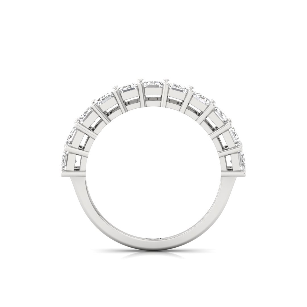 Emerald Cut Eternity Band | Lab Grown Diamond Ring | Silver | 10K | 14K | 18K - View 3