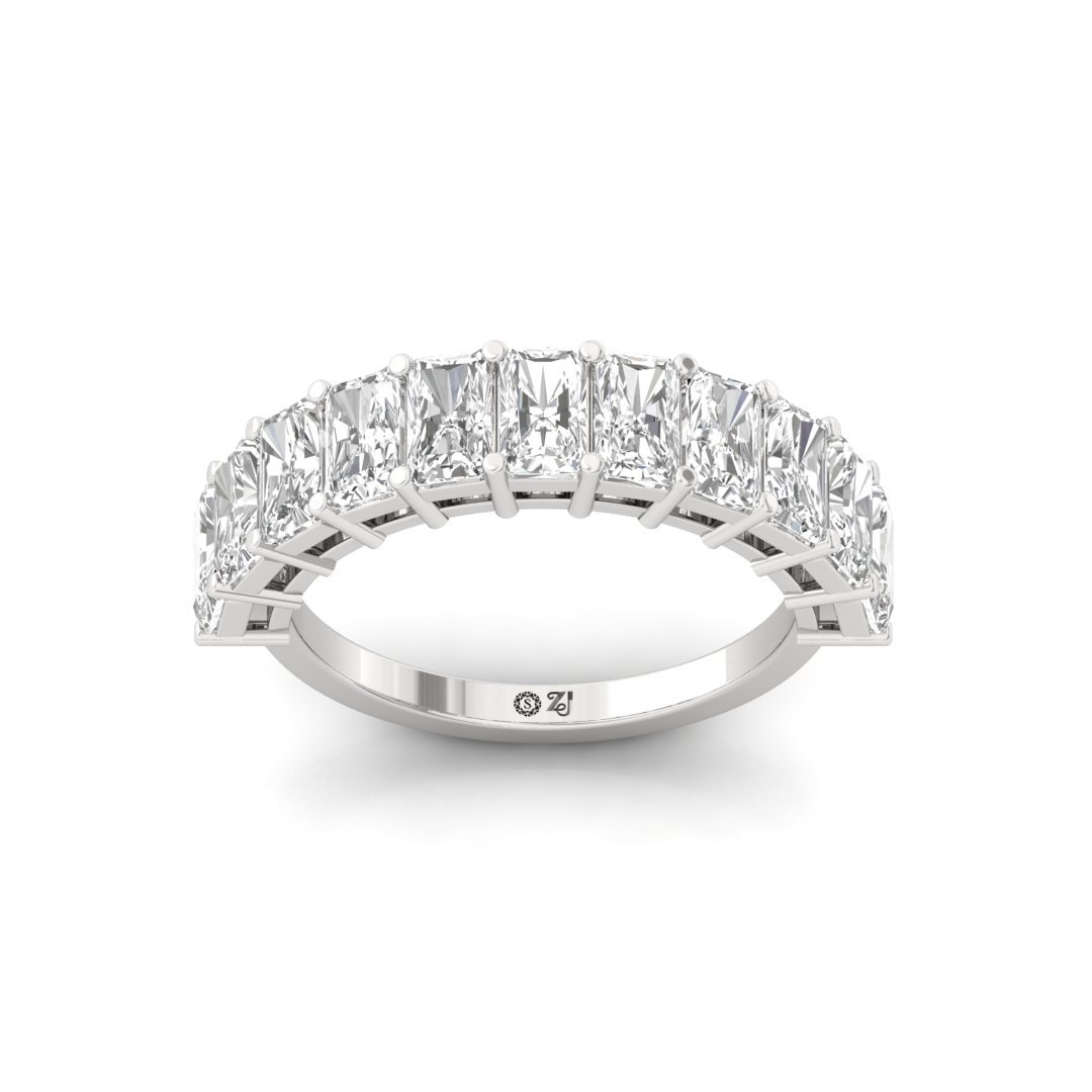 Radiant Cut Diamond Eternity Band | Lab Grown Diamonds | Silver | 10K | 14K | 18K - Main View