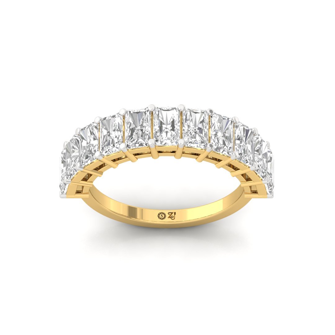 Radiant Cut Diamond Eternity Band | Lab Grown Diamonds | Silver | 10K | 14K | 18K - Gold Main View
