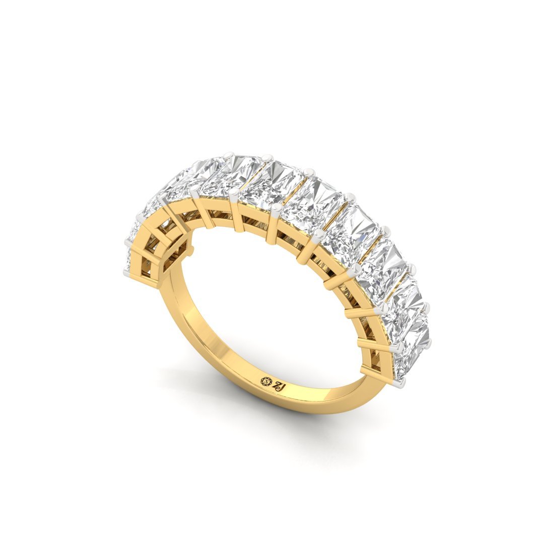 Radiant Cut Diamond Eternity Band | Lab Grown Diamonds | Silver | 10K | 14K | 18K - View 2