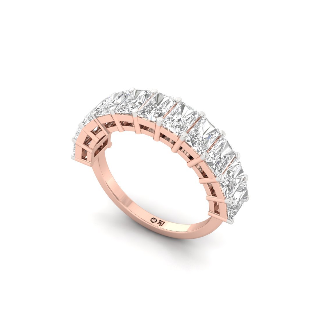 Radiant Cut Diamond Eternity Band | Lab Grown Diamonds | Silver | 10K | 14K | 18K - View 2