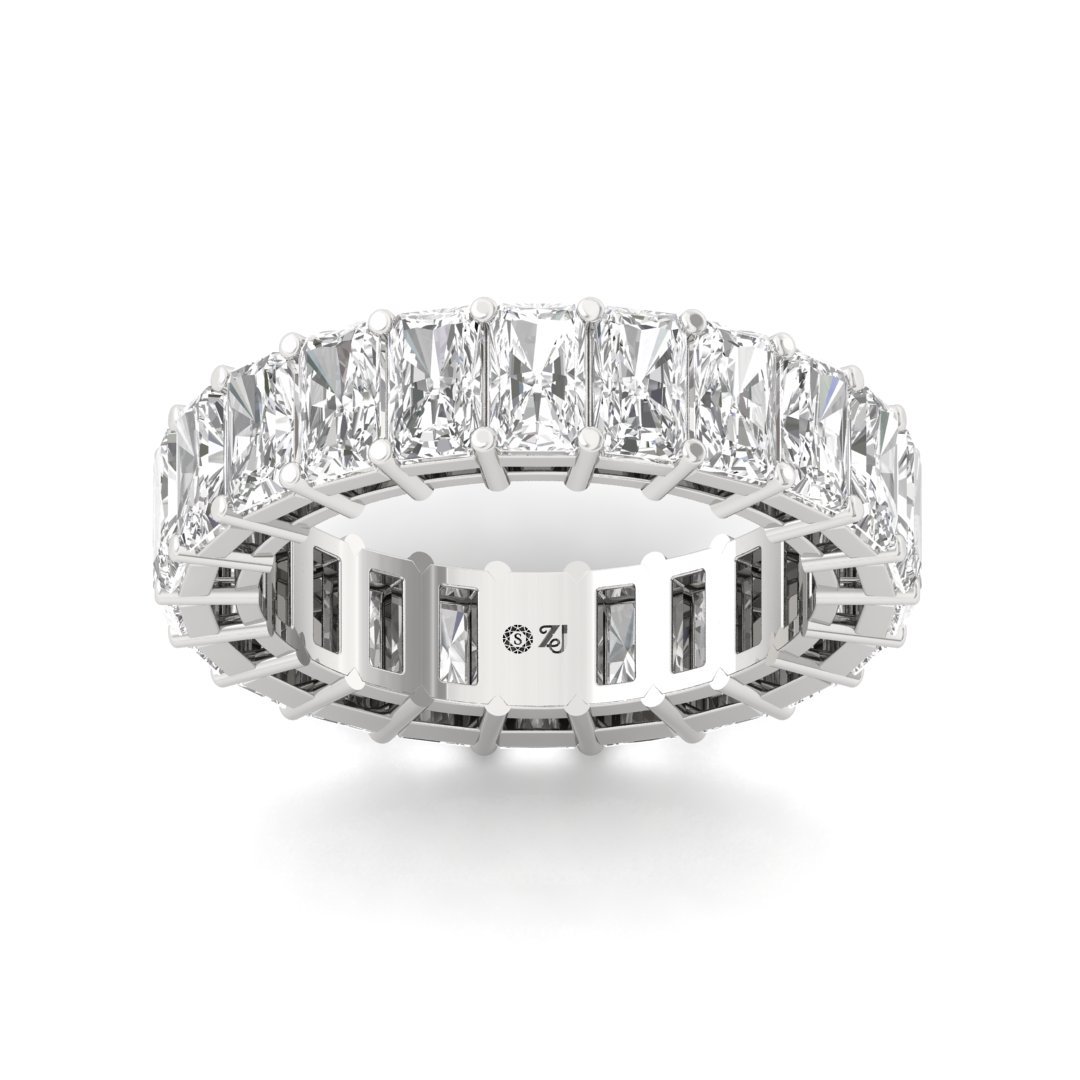 Radiant Cut Diamond Eternity Band Full Eternity Band| Lab Grown Diamonds | Silver | 10K | 14K | 18K - Main View