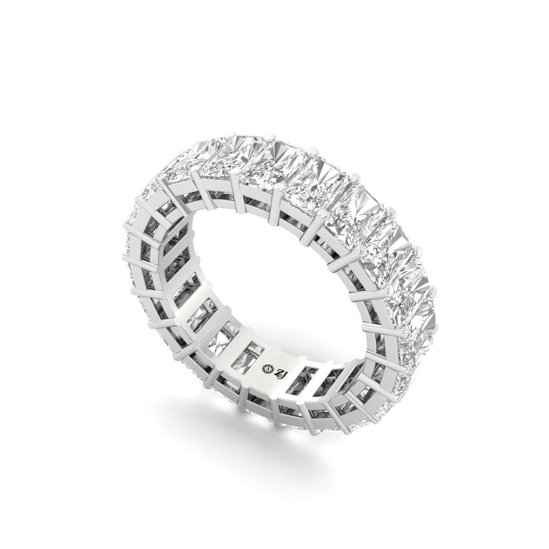 Radiant Cut Diamond Eternity Band Full Eternity Band| Lab Grown Diamonds | Silver | 10K | 14K | 18K - View 2