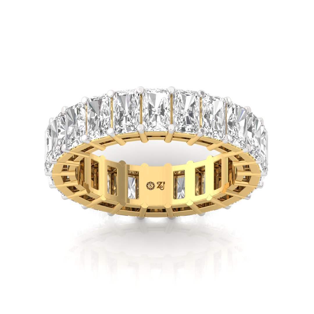 Radiant Cut Diamond Eternity Band Full Eternity Band| Lab Grown Diamonds | Silver | 10K | 14K | 18K - Gold Main View