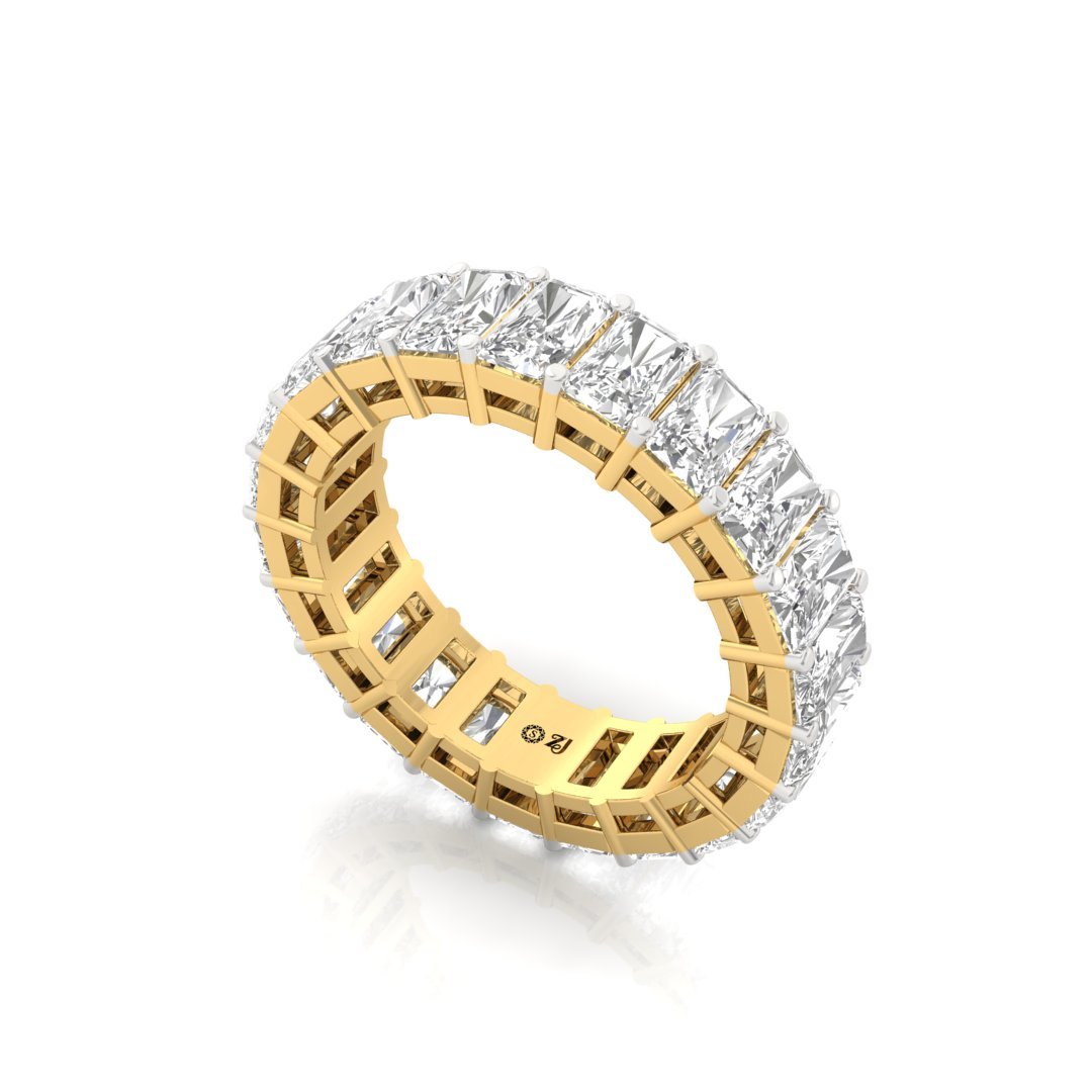 Radiant Cut Diamond Eternity Band Full Eternity Band| Lab Grown Diamonds | Silver | 10K | 14K | 18K - View 2