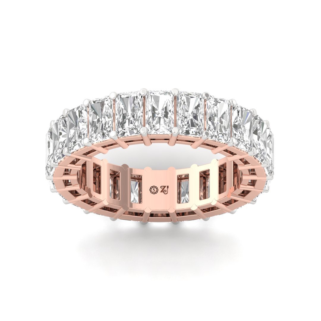 Radiant Cut Diamond Eternity Band Full Eternity Band| Lab Grown Diamonds | Silver | 10K | 14K | 18K - Rose Gold Main View