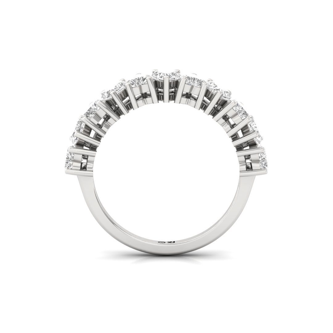 Heart Cut Diamond Eternity Band | Lab Grown Diamonds | Silver | 10K | 14K | 18K - View 3