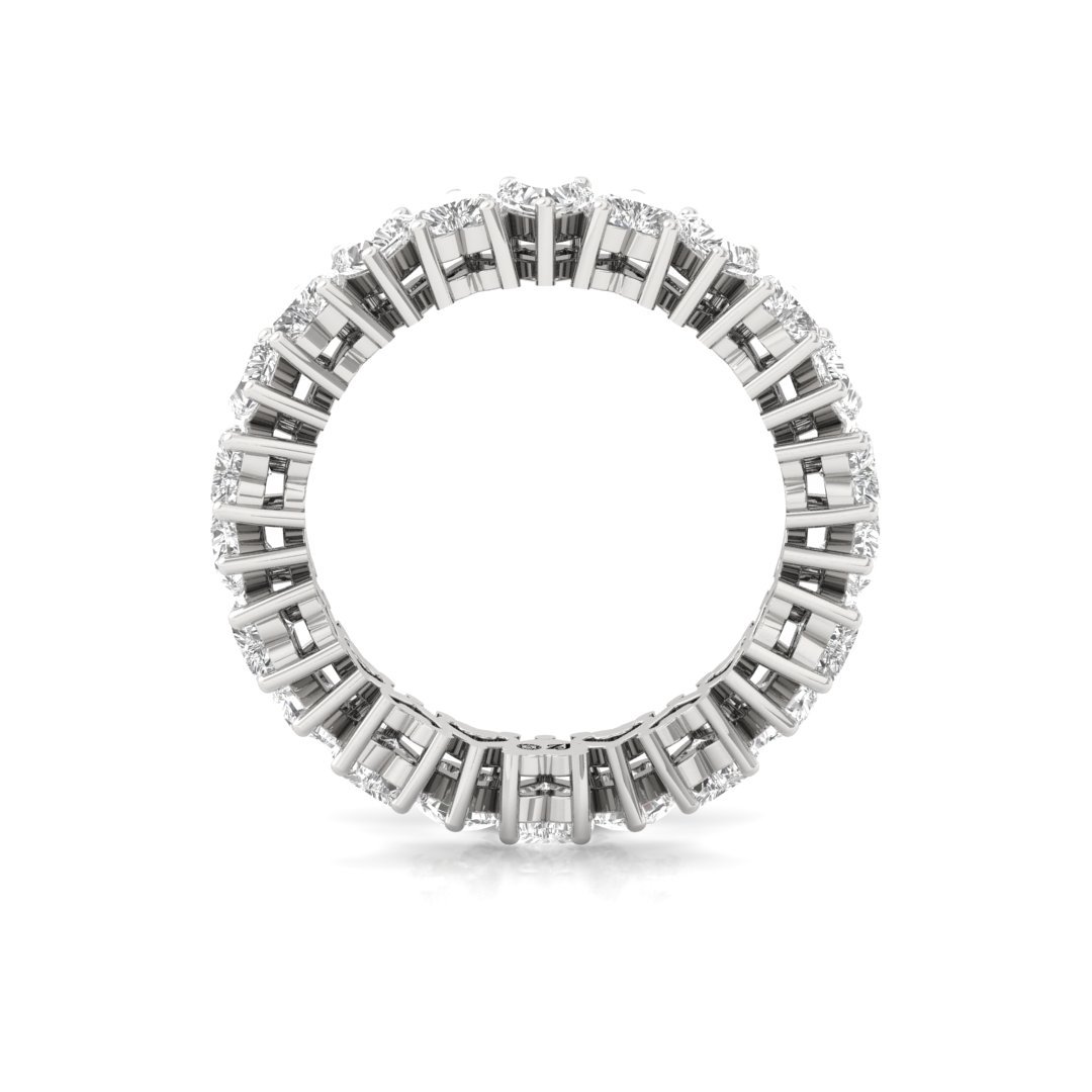 Heart Cut Diamond Eternity Ring | Lab Grown Diamonds | Silver | 10K | 14K | 18K - View 3