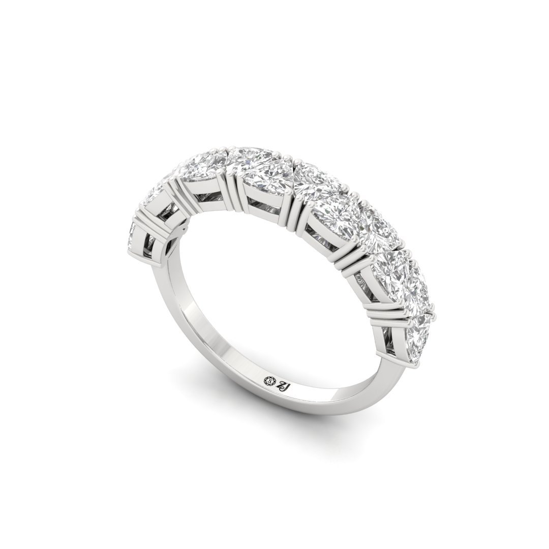 Trillion Curved Diamond Eternity Ring | Lab Grown Diamonds | Silver | 10K | 14K | 18K - View 2
