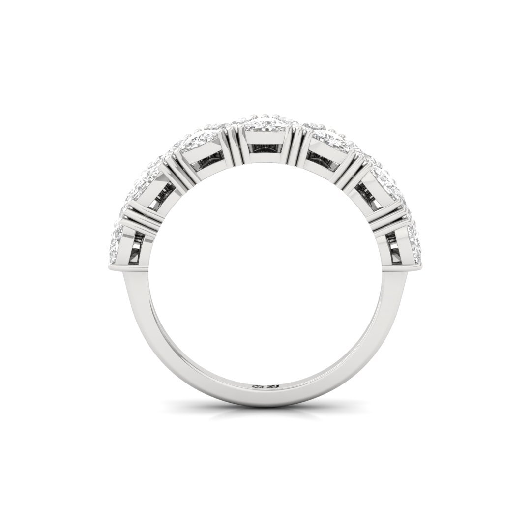 Trillion Curved Diamond Eternity Ring | Lab Grown Diamonds | Silver | 10K | 14K | 18K - View 3
