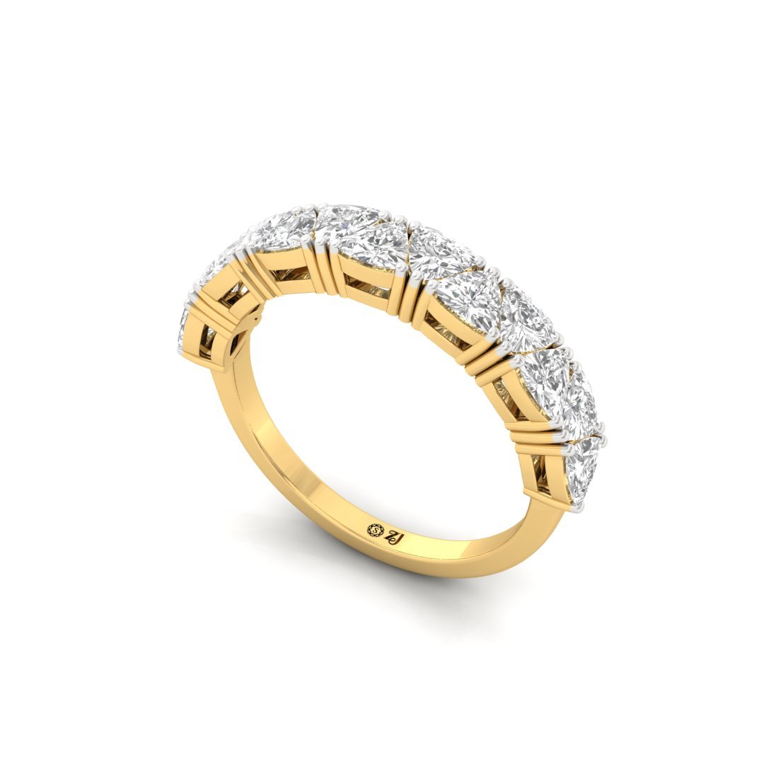 Trillion Curved Diamond Eternity Ring | Lab Grown Diamonds | Silver | 10K | 14K | 18K - View 2