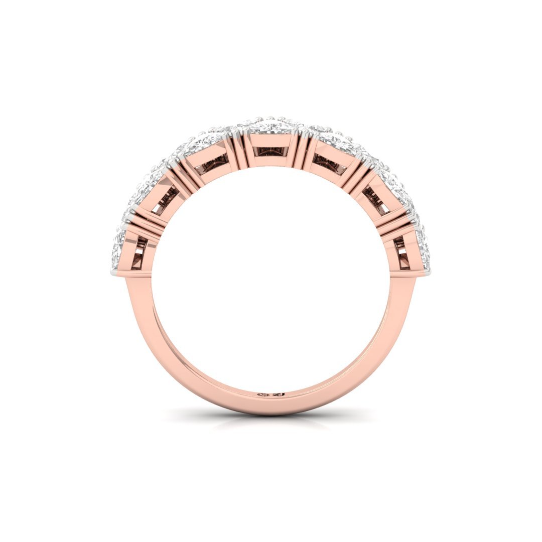 Trillion Curved Diamond Eternity Ring | Lab Grown Diamonds | Silver | 10K | 14K | 18K - View 3