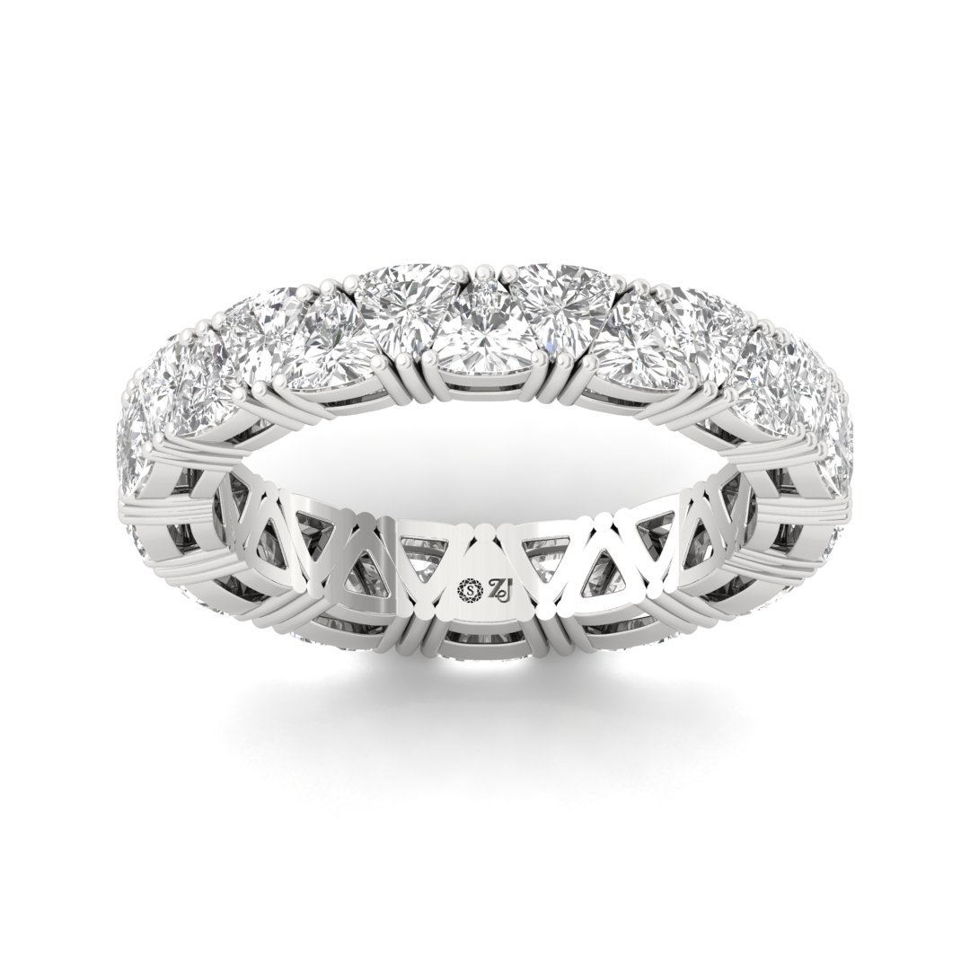 Trillion Curved Diamond Eternity Band | Lab Grown Diamonds | Silver | 10K | 14K | 18K - Main View