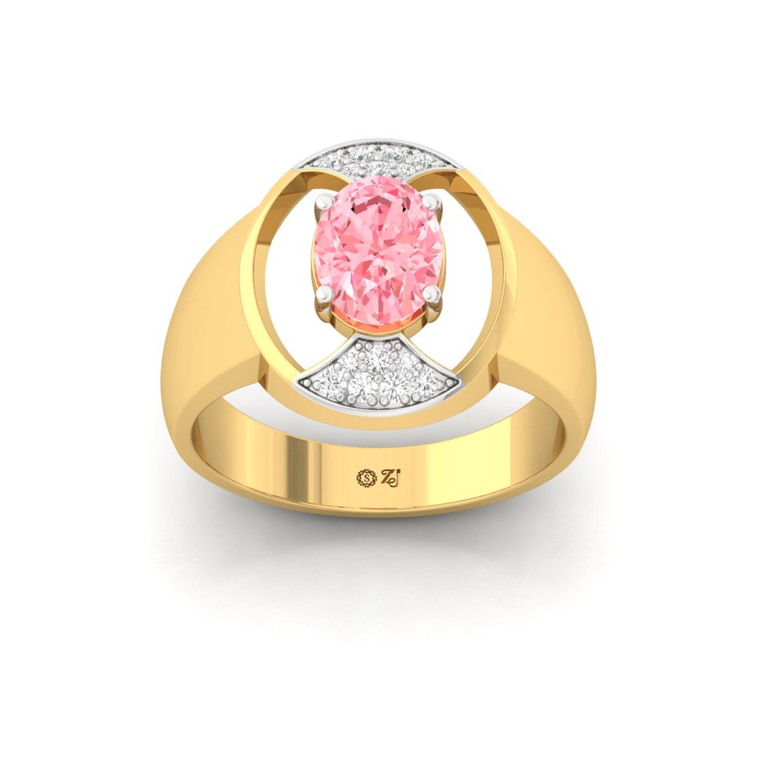Oval Pink Diamond Statement Ring | Lab Grown Diamond | Silver | 10K | 14K | 18K - Gold Main View