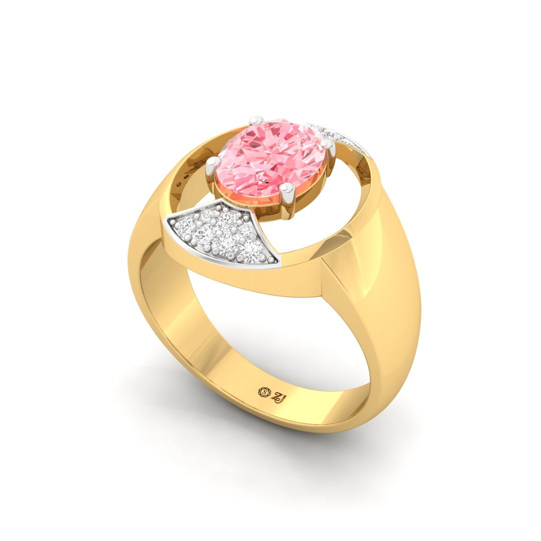 Oval Pink Diamond Statement Ring | Lab Grown Diamond | Silver | 10K | 14K | 18K - View 2