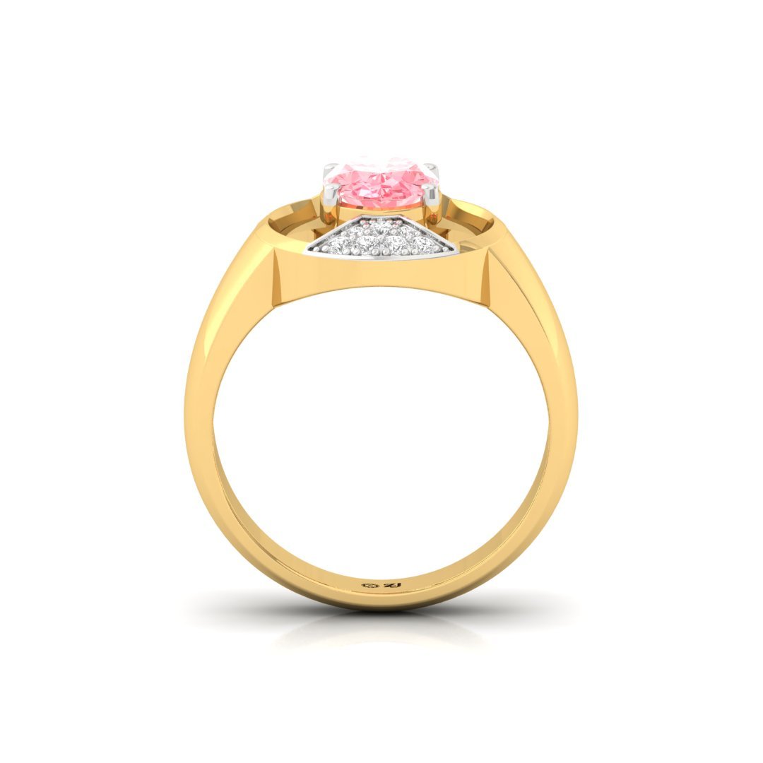 Oval Pink Diamond Statement Ring | Lab Grown Diamond | Silver | 10K | 14K | 18K - View 3