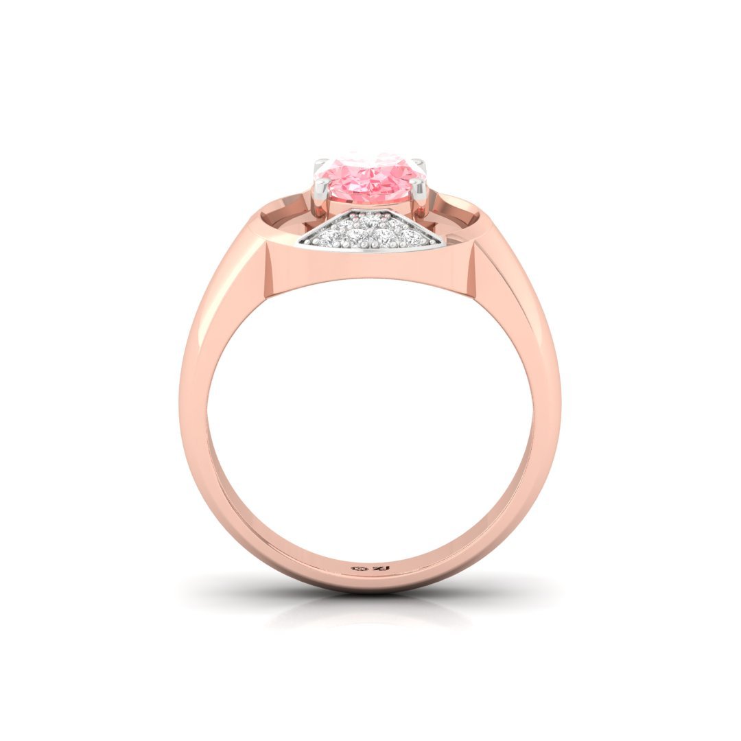Oval Pink Diamond Statement Ring | Lab Grown Diamond | Silver | 10K | 14K | 18K - View 3