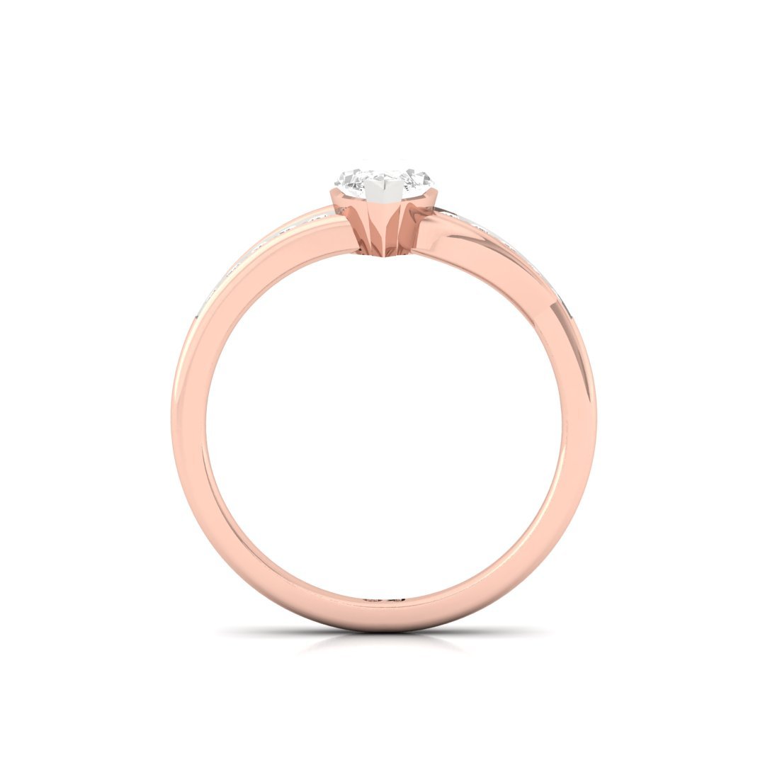 Marquise Cut Diamond Engagement Ring with Split Shank | Lab Grown Diamond | Silver | 10K | 14K | 18K - View 3