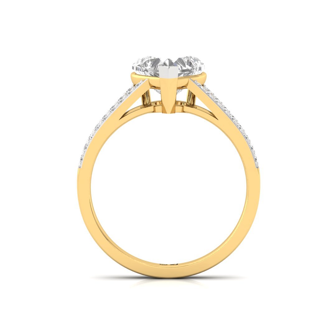 Heart Cut Diamond Engagement Ring with Split Shank | Lab Grown Diamond | Silver | 10K | 14K | 18K - View 3
