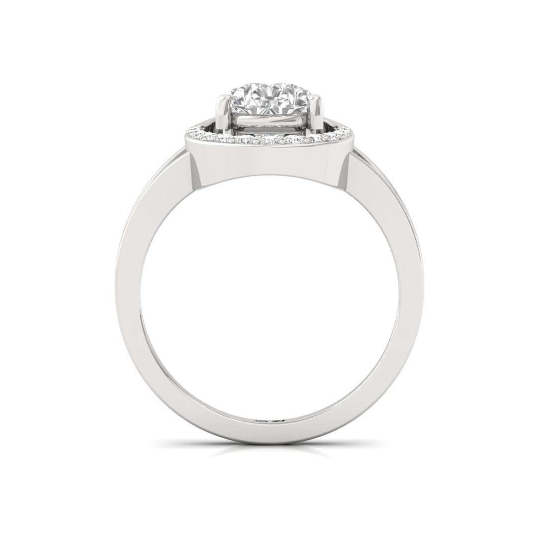 Pear Cut Diamond Engagement Ring with Halo | Lab Grown Diamond | Silver | 10K | 14K | 18K - View 3