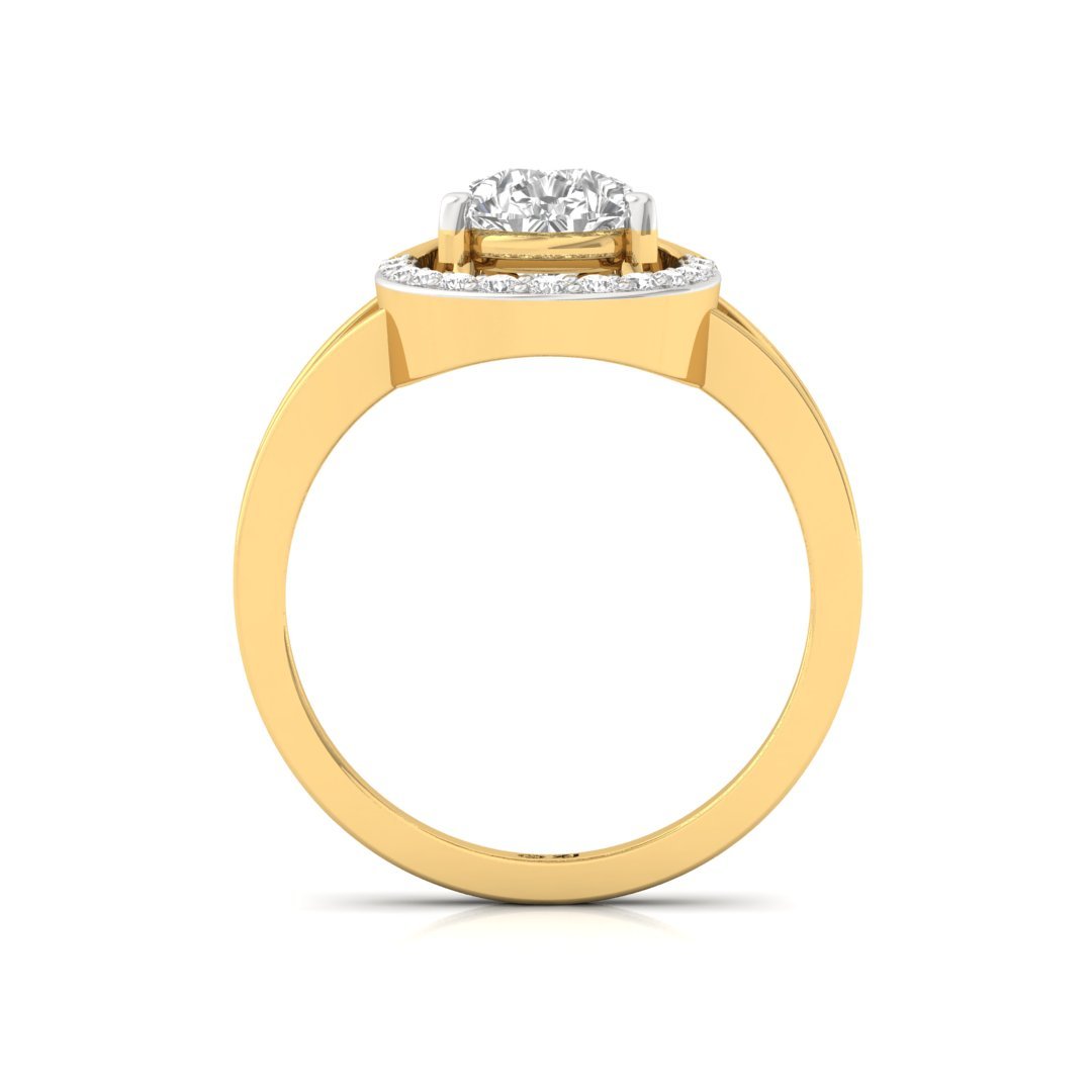 Pear Cut Diamond Engagement Ring with Halo | Lab Grown Diamond | Silver | 10K | 14K | 18K - View 3