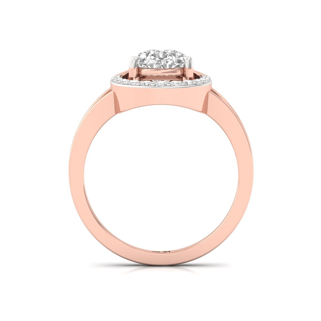 Pear Cut Diamond Engagement Ring with Halo | Lab Grown Diamond | Silver | 10K | 14K | 18K - View 3