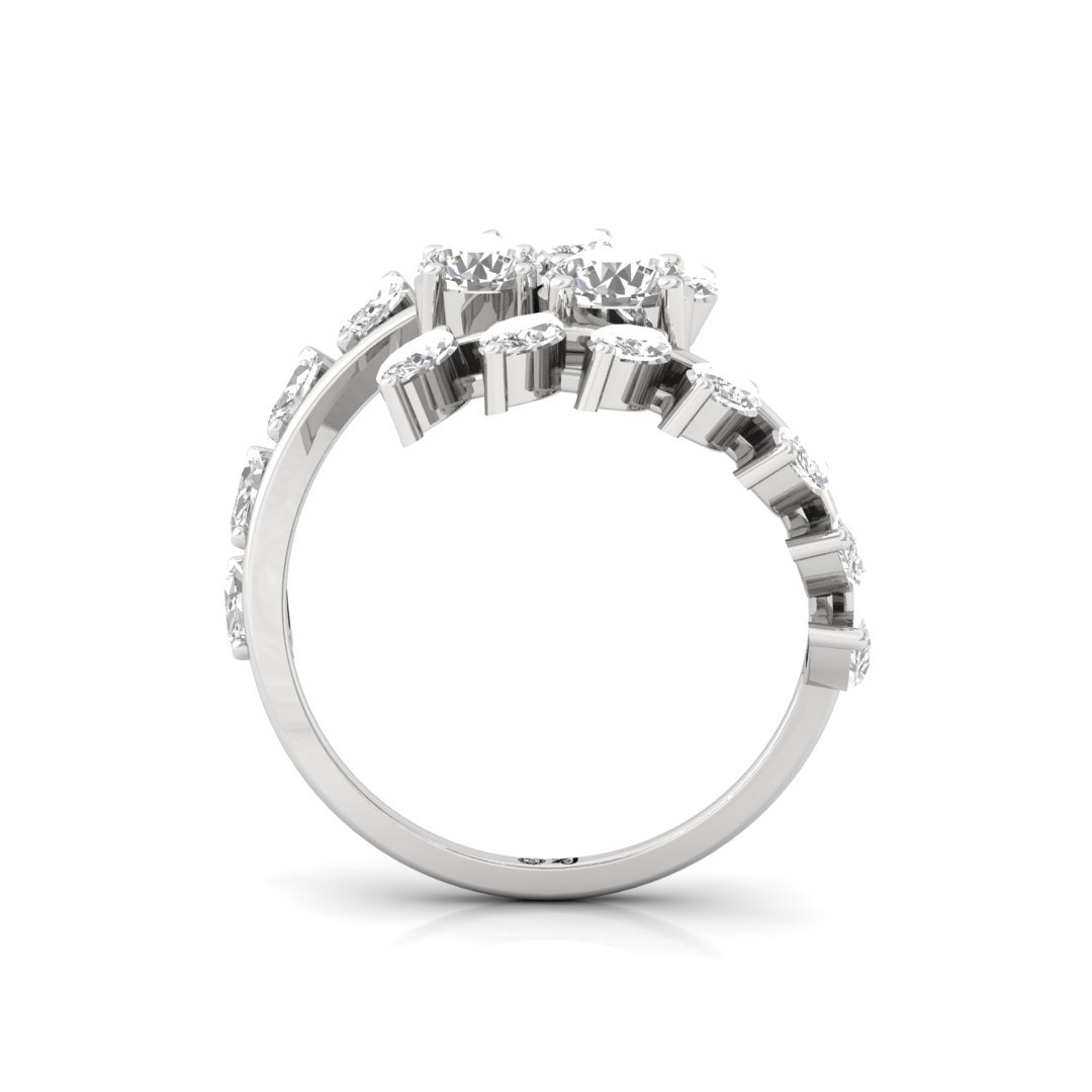 Diamond Wrap Cocktail Ring | Marquise & Round Cut Lab-Grown Diamonds | Silver | 10K | 14K | 18K - View 3