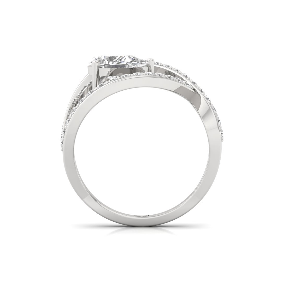 Infinity Diamond Ring | Pear & Round Cut Lab-Grown Diamonds | Silver | 10K | 14K | 18K - View 3