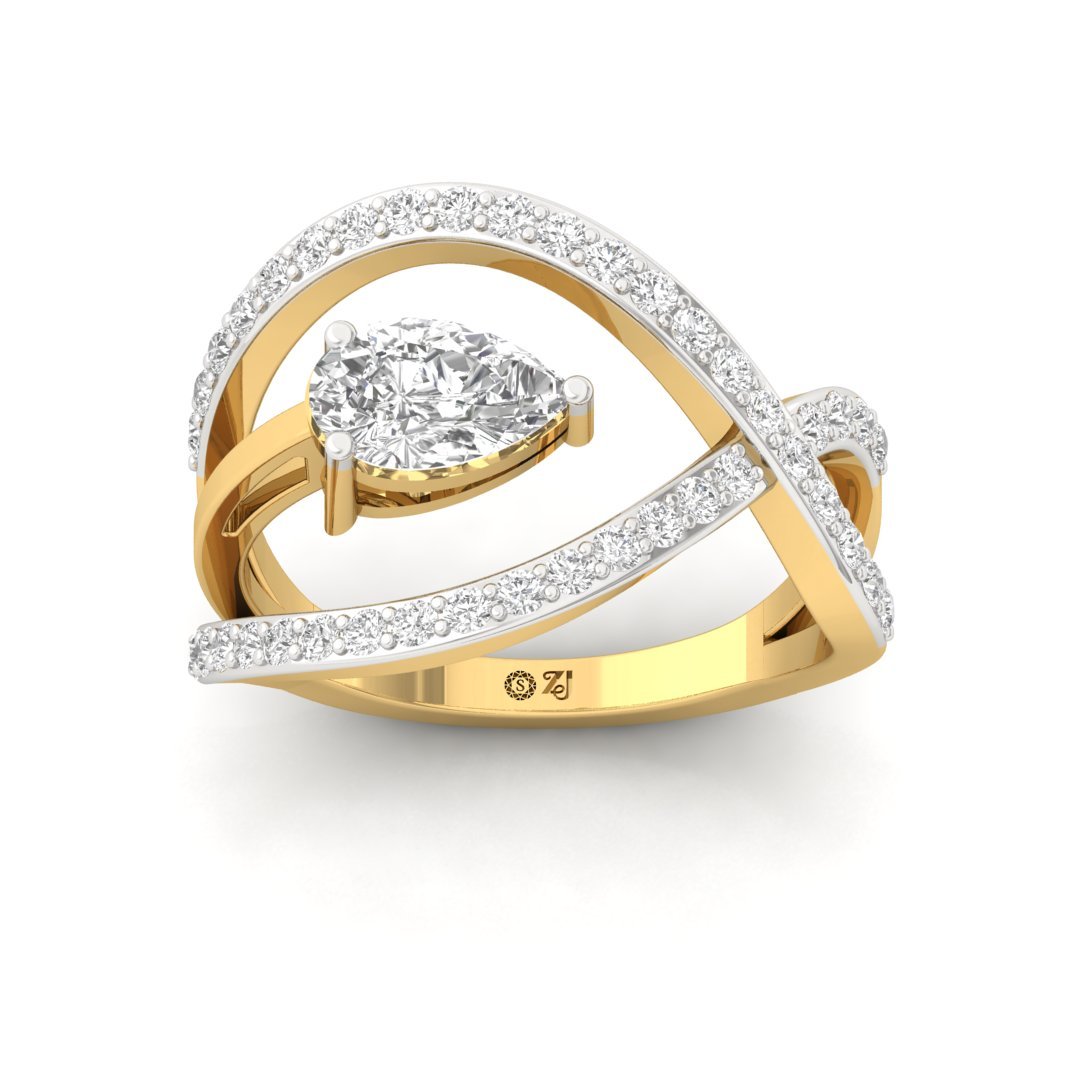 Infinity Diamond Ring | Pear & Round Cut Lab-Grown Diamonds | Silver | 10K | 14K | 18K - Gold Main View