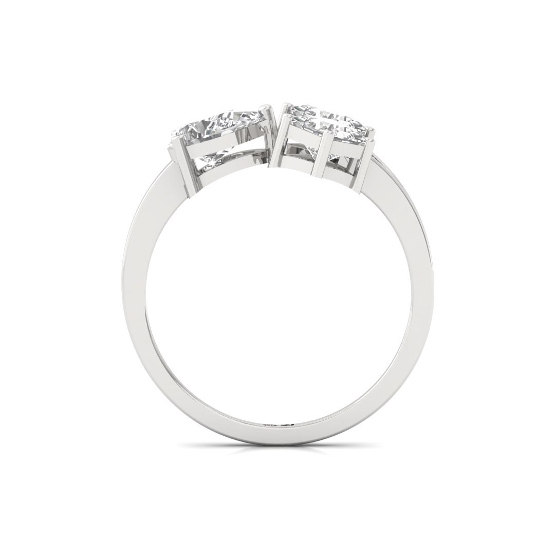 Three-Stone Diamond Ring | Pear & Princess Cut Lab-Grown Diamonds | Silver | 10K | 14K | 18K - View 3