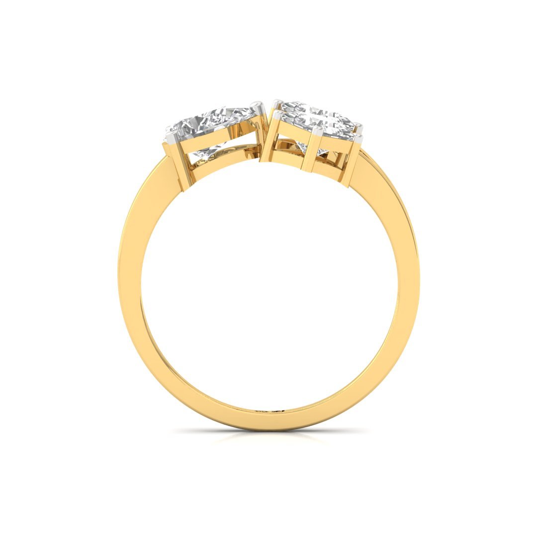 Three-Stone Diamond Ring | Pear & Princess Cut Lab-Grown Diamonds | Silver | 10K | 14K | 18K - View 3