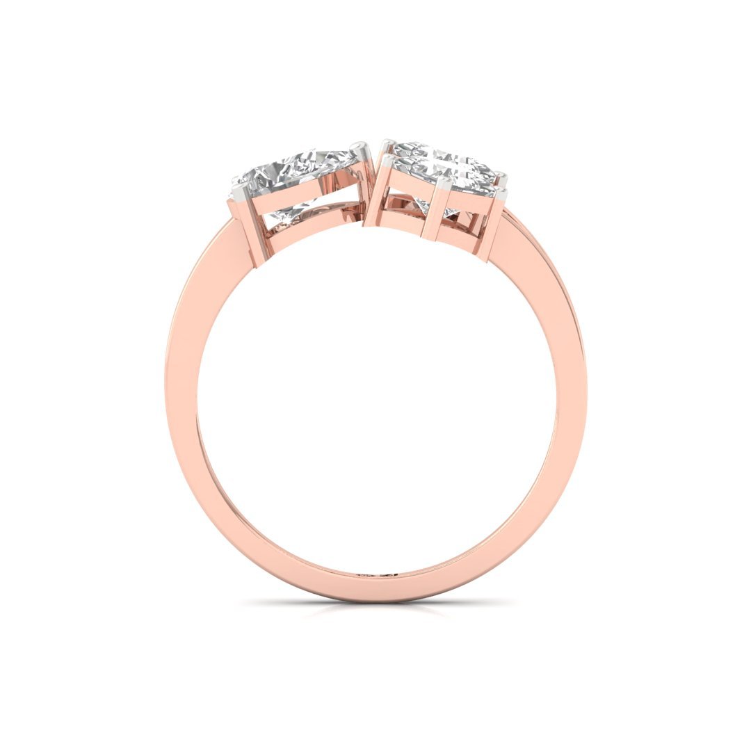 Three-Stone Diamond Ring | Pear & Princess Cut Lab-Grown Diamonds | Silver | 10K | 14K | 18K - View 3