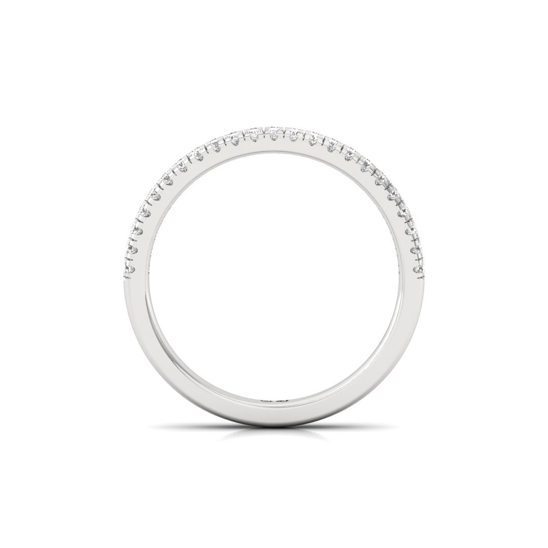 2-Line Diamond Band Ring | Lab-Grown Diamond Wedding Band | Silver | 10K | 14K | 18K - View 3