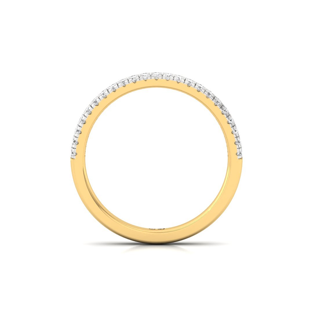 2-Line Diamond Band Ring | Lab-Grown Diamond Wedding Band | Silver | 10K | 14K | 18K - View 3