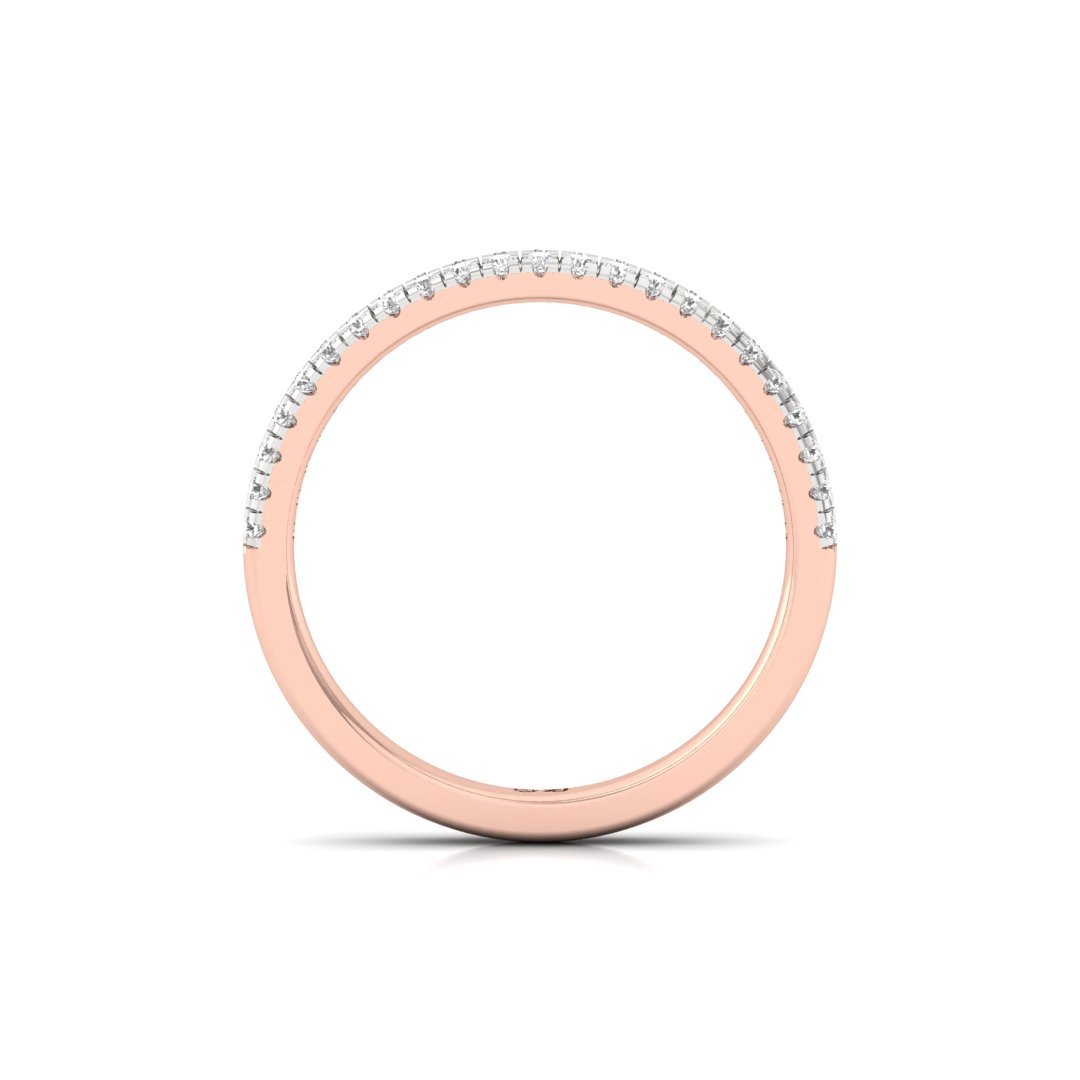 2-Line Diamond Band Ring | Lab-Grown Diamond Wedding Band | Silver | 10K | 14K | 18K - View 3