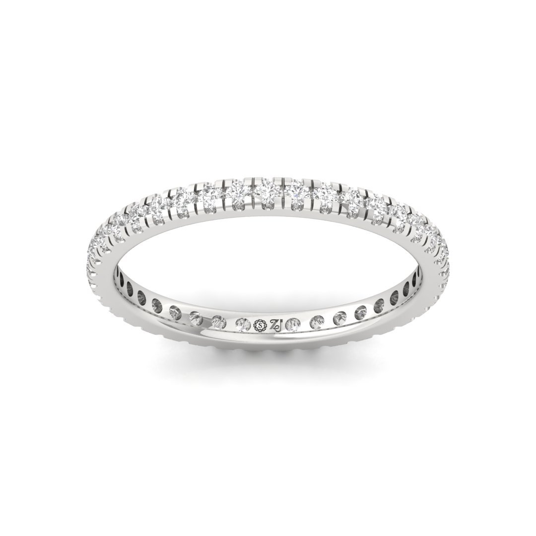 Full Diamond Eternity Band Ring | Lab-Grown Diamond Wedding Band | Silver | 10K | 14K | 18K - Main View