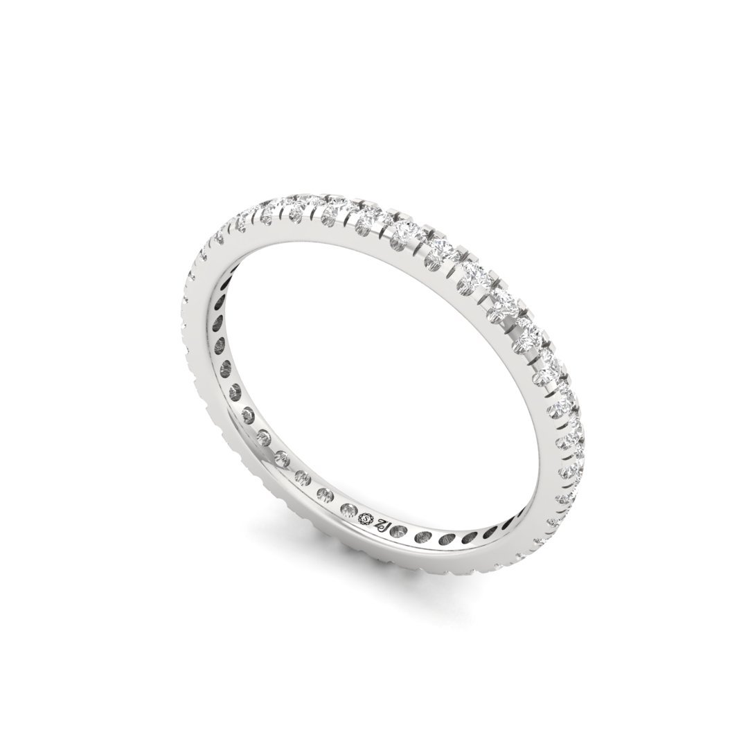 Full Diamond Eternity Band Ring | Lab-Grown Diamond Wedding Band | Silver | 10K | 14K | 18K - View 2