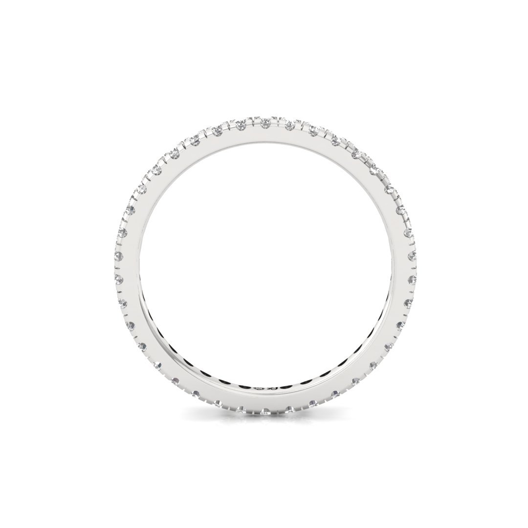 Full Diamond Eternity Band Ring | Lab-Grown Diamond Wedding Band | Silver | 10K | 14K | 18K - View 3