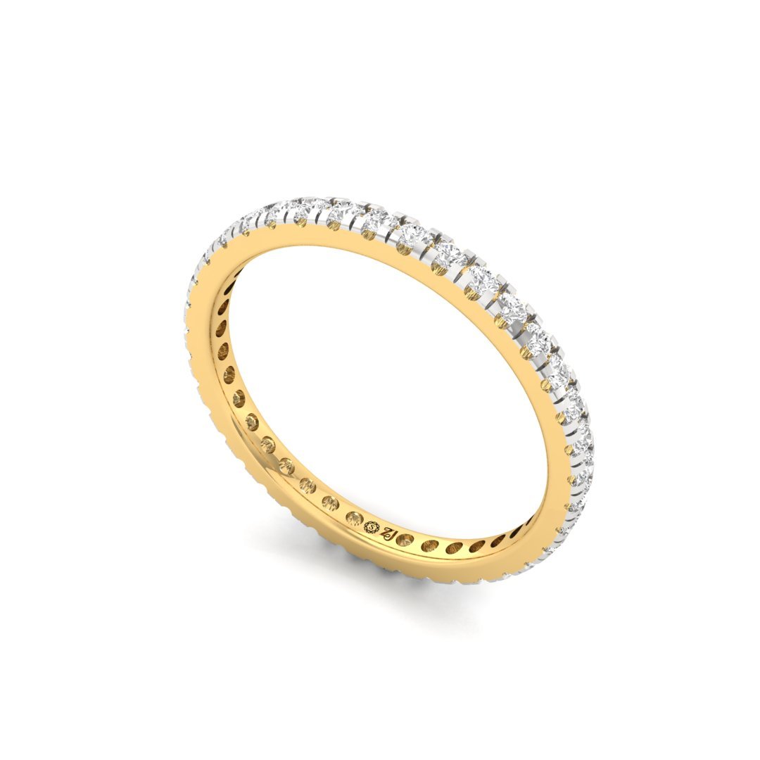 Full Diamond Eternity Band Ring | Lab-Grown Diamond Wedding Band | Silver | 10K | 14K | 18K - View 2