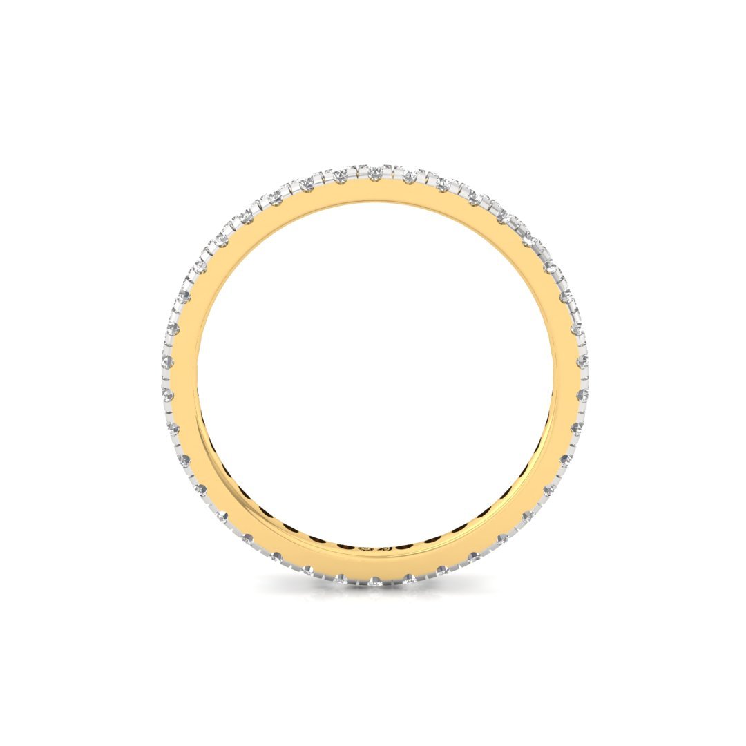 Full Diamond Eternity Band Ring | Lab-Grown Diamond Wedding Band | Silver | 10K | 14K | 18K - View 3