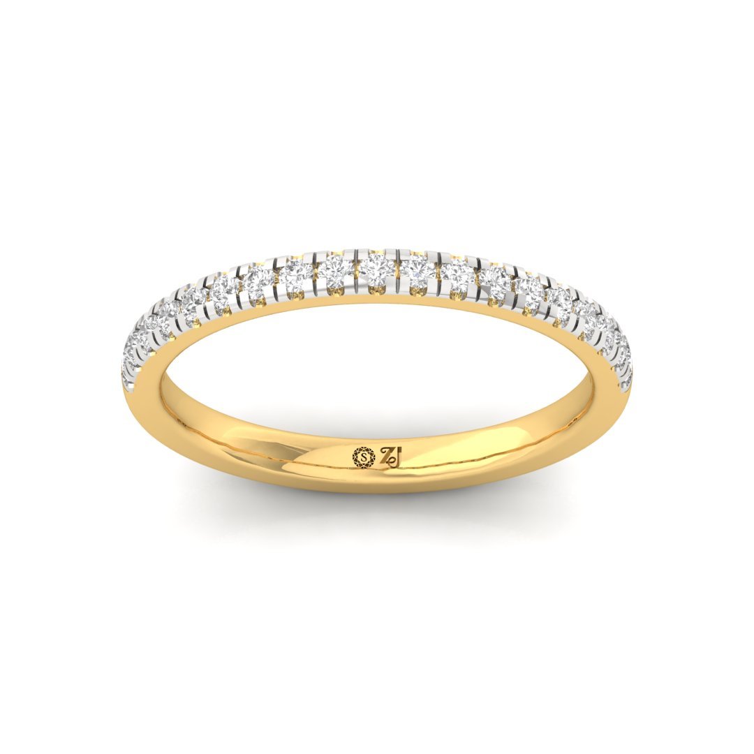 Half Diamond Eternity Band Ring | Lab-Grown Diamond Wedding Band | Silver | 10K | 14K | 18K - Gold Main View