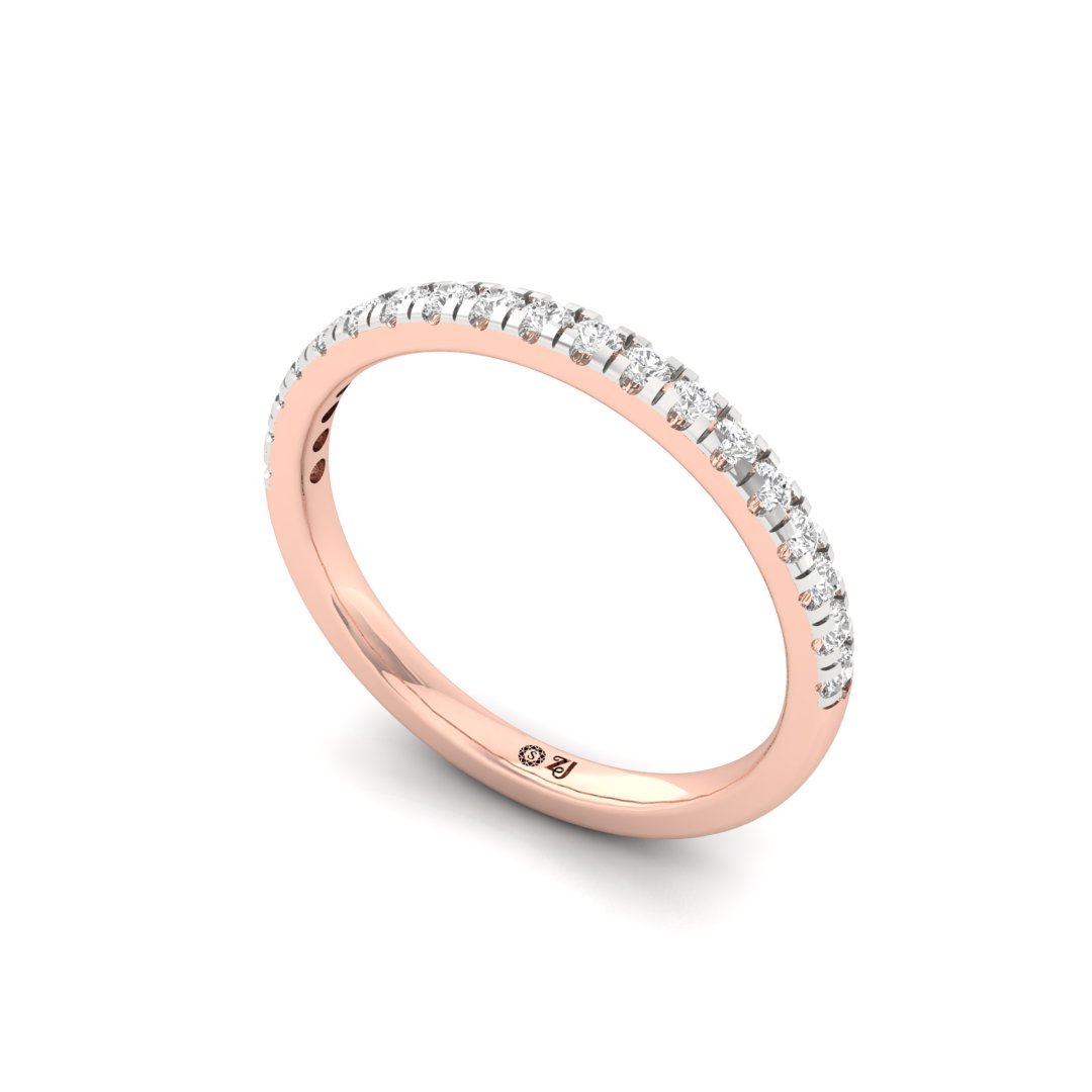 Half Diamond Eternity Band Ring | Lab-Grown Diamond Wedding Band | Silver | 10K | 14K | 18K - View 2