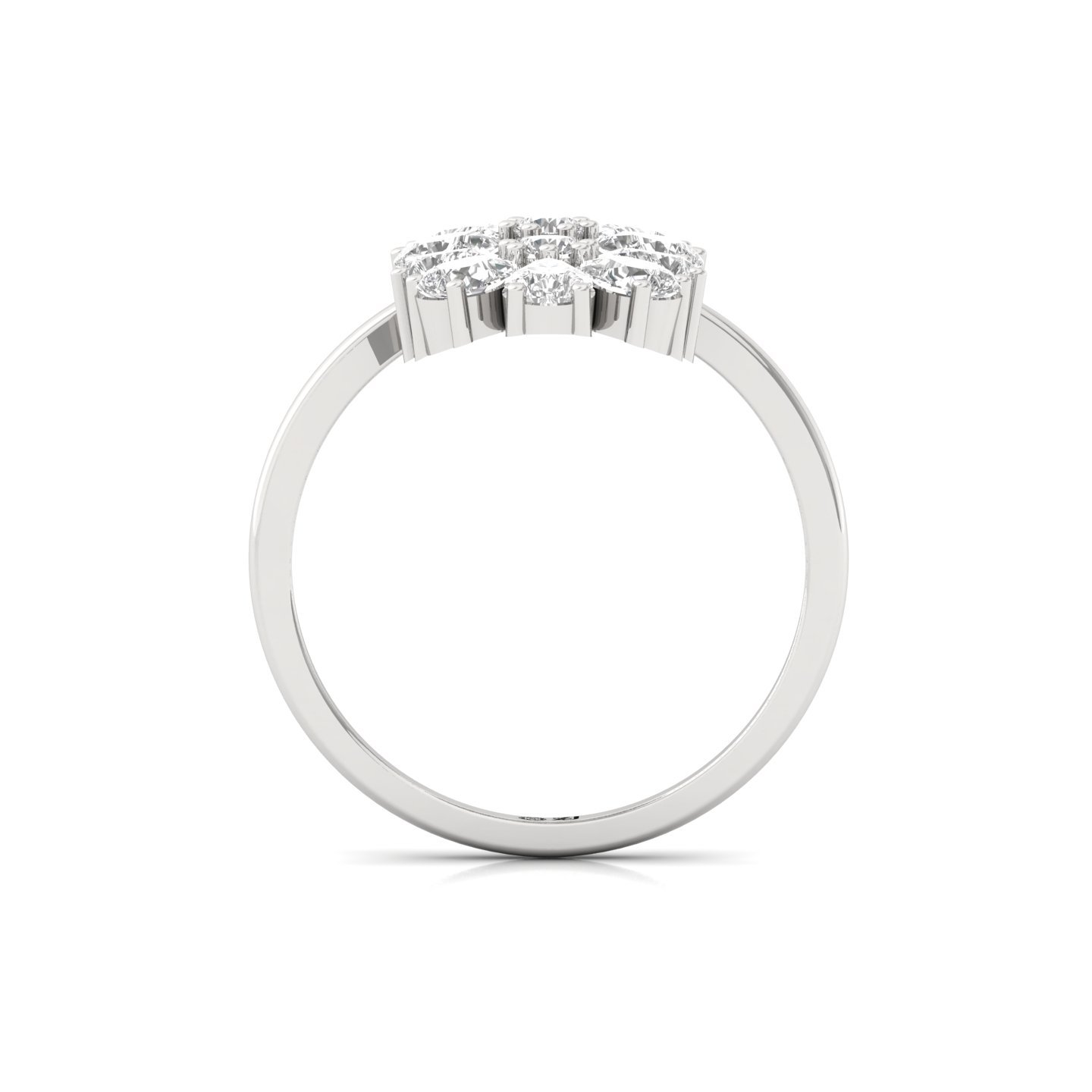 Round & Pear Cut Diamond Floral Cocktail Ring | Lab Grown CVD Diamond Statement Ring | 925 Silver | 10K | 14K | 18K - View 3